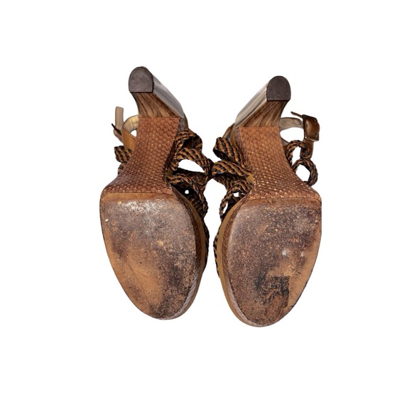 Jimmy Choo brown suede and python platform heels - Picture 6 of 6